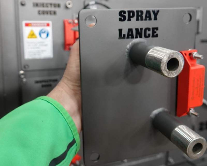 Rotary Batch Mixer Spray Lance Port